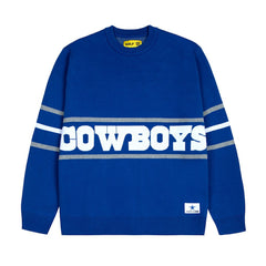 Dallas Cowboys GOLF WANG Jacquard Pullover Sweater Blue | NFL