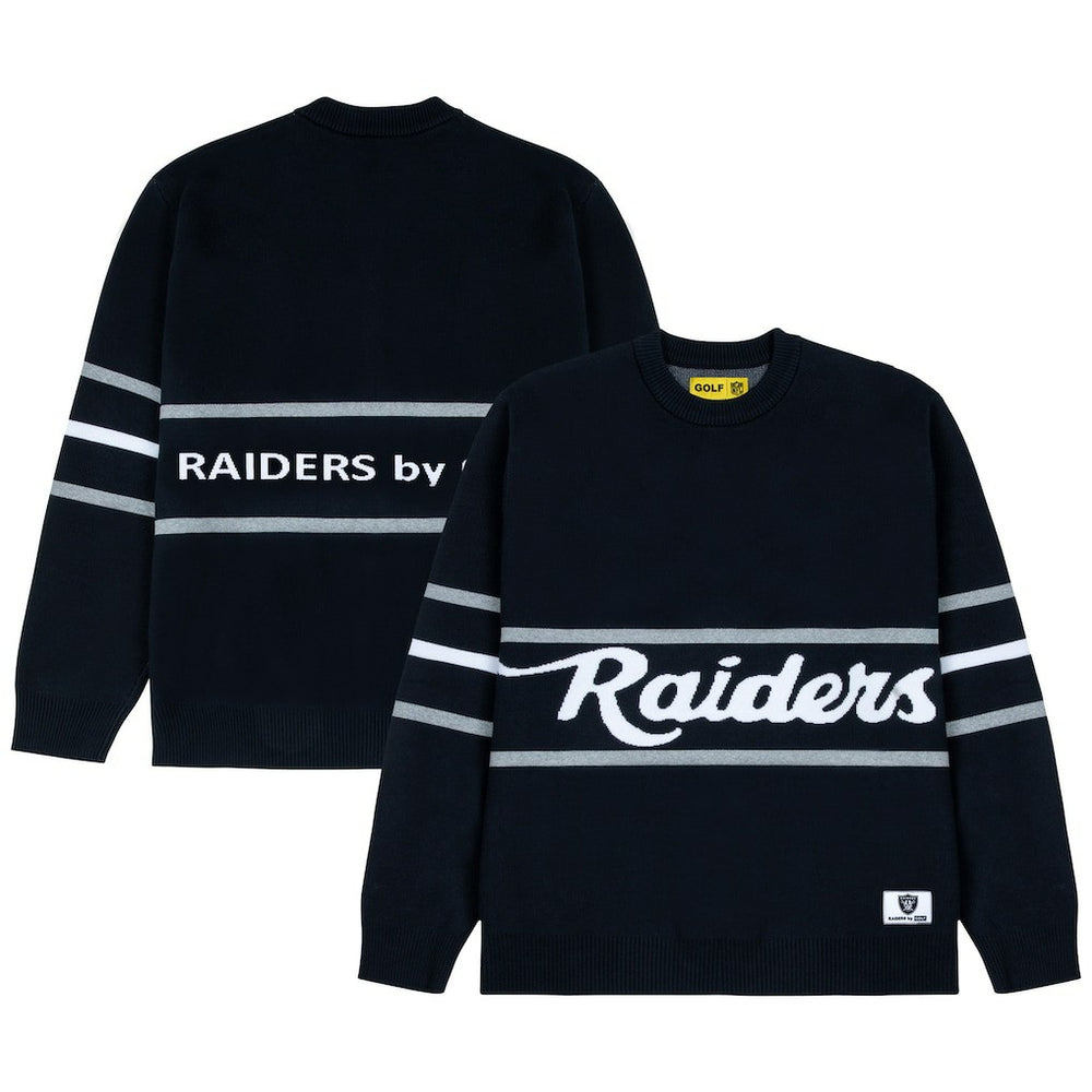 Las Vegas Raiders GOLF WANG Jacquard Pullover Sweater Black | NFL