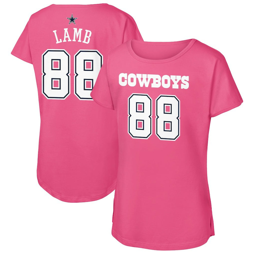 CeeDee Lamb Dallas Cowboys Girls Youth Player Name & Number T-Shirt Pink | NFL