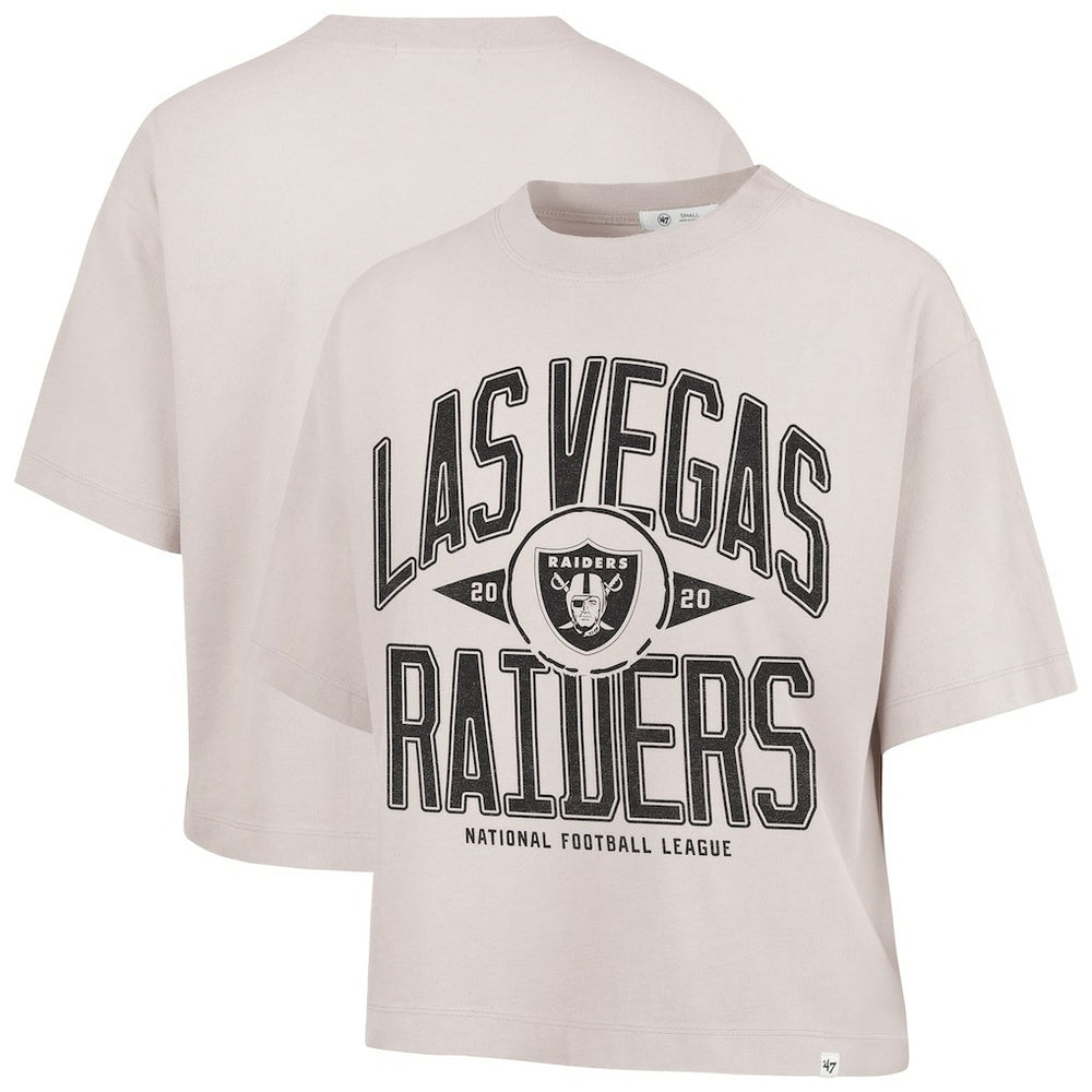 Las Vegas Raiders '47 Women's Cropped Windthrow Ravine T-Shirt Natural | 47 brand