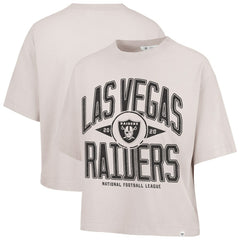 Las Vegas Raiders '47 Women's Cropped Windthrow Ravine T-Shirt Natural | 47 brand