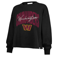 Washington Commanders '47 Women's Muse Sydney Long Sleeve Cropped T-Shirt Black | 47 brand
