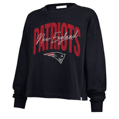 New England Patriots '47 Women's Muse Sydney Long Sleeve Cropped T-Shirt Navy | 47 brand