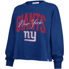 New York Giants '47 Women's Muse Sydney Long Sleeve Cropped T-Shirt Royal | 47 brand