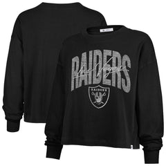 Las Vegas Raiders '47 Women's Muse Sydney Long Sleeve Cropped T-Shirt Black | 47 brand