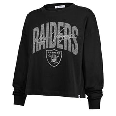 Las Vegas Raiders '47 Women's Muse Sydney Long Sleeve Cropped T-Shirt Black | 47 brand