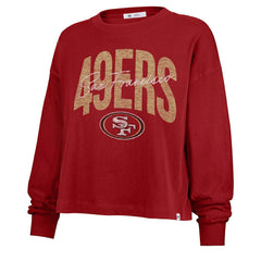 San Francisco 49ers '47 Women's Muse Sydney Long Sleeve Cropped T-Shirt Scarlet | 47 brand