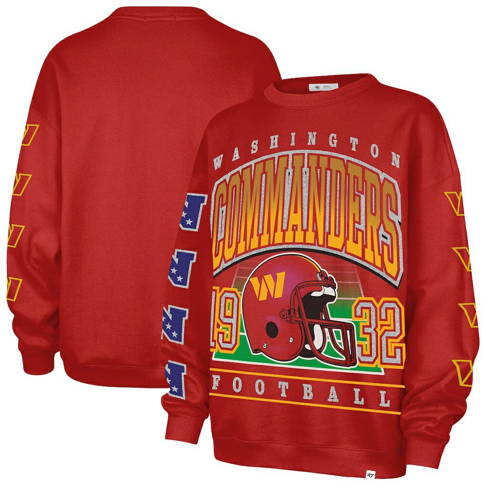 Washington Commanders '47 Women's Go Big Oversized Pullover Sweatshirt Burgundy | 47 brand