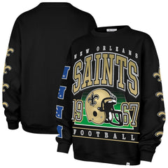 New Orleans Saints '47 Women's Go Big Oversized Pullover Sweatshirt Black | 47 brand