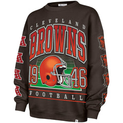 Cleveland Browns '47 Women's Go Big Oversized Pullover Sweatshirt Brown | 47 brand