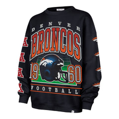 Denver Broncos '47 Women's Go Big Oversized Pullover Sweatshirt Navy | 47 brand