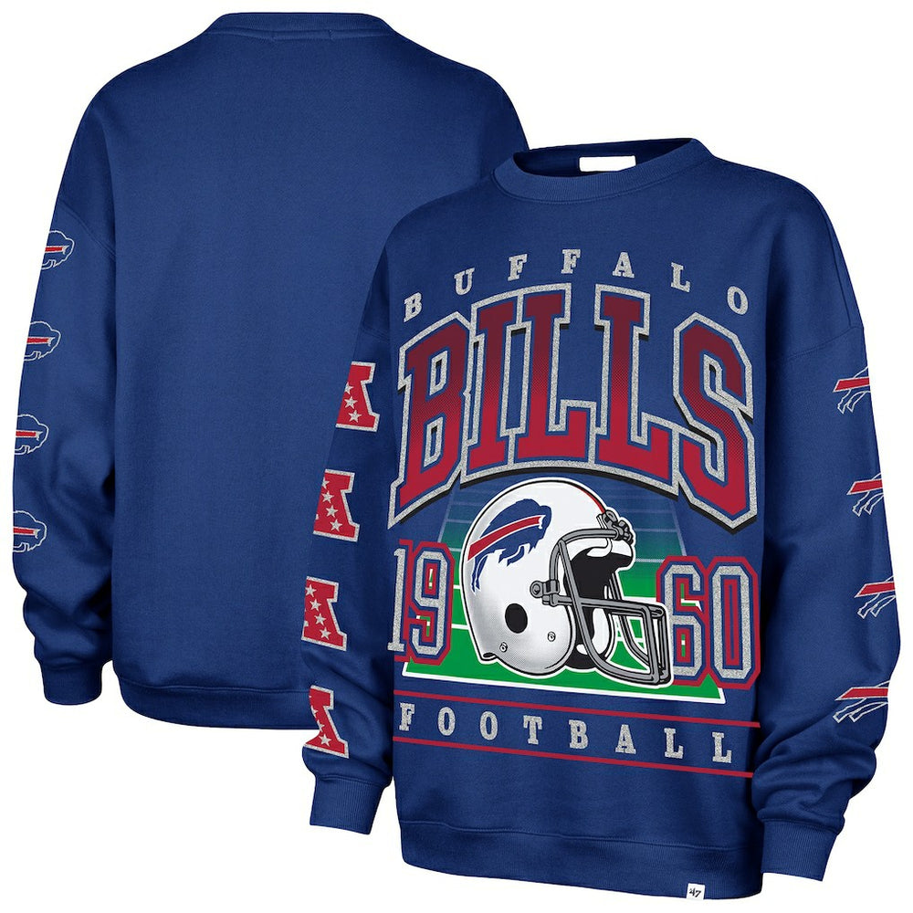 Buffalo Bills '47 Women's Go Big Oversized Pullover Sweatshirt Royal | 47 brand