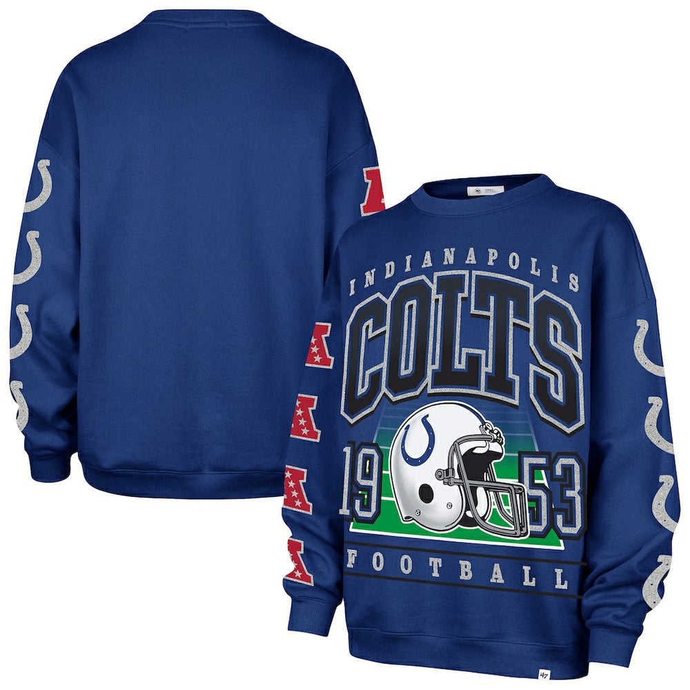 Indianapolis Colts '47 Women's Go Big Oversized Pullover Sweatshirt Royal | 47 brand