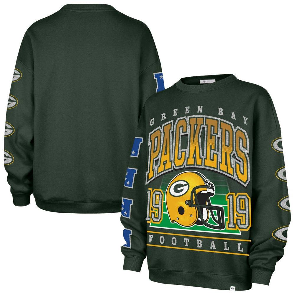 Green Bay Packers '47 Women's Go Big Oversized Pullover Sweatshirt Green | 47 brand