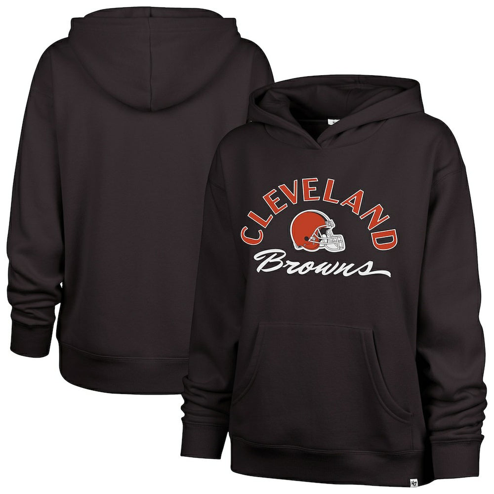 Cleveland Browns '47 Women's Whirlwind Naomi Pullover Hoodie Brown | 47 brand
