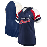 Atlanta Braves Profile Women's Arched Notch Neck T-Shirt - MLB