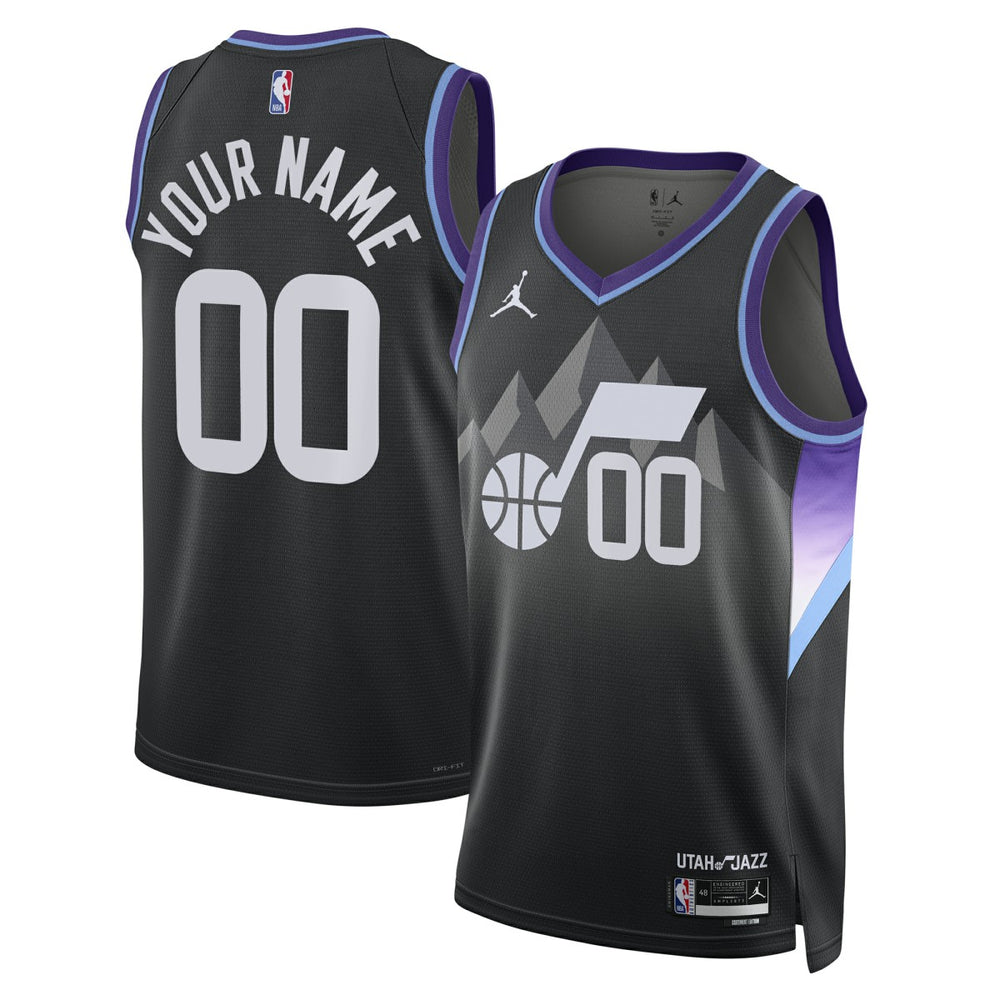 Utah Jazz Jordan Brand Unisex 2024/25 Custom Swingman Jersey Statement Edition Black - NBA