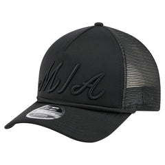 Miami Marlins New Era City Initial 9FORTY A-Frame M-Crown Adjustable Trucker Hat - MLB