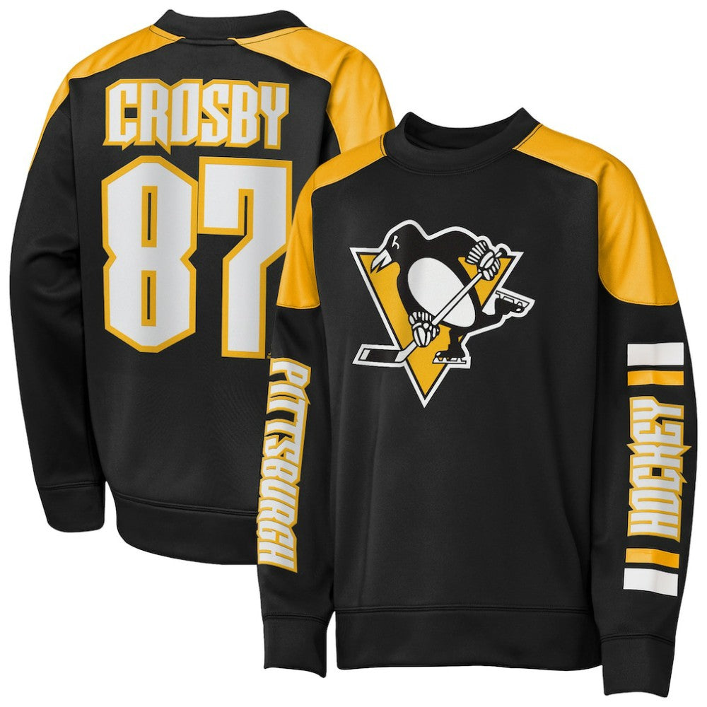 Sidney Crosby Pittsburgh Penguins Outerstuff Youth Best Defense Name & Number Crewneck Sweatshirt - Black - NHL