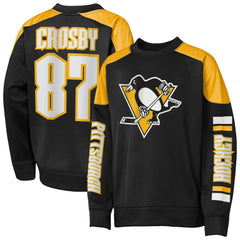 Sidney Crosby Pittsburgh Penguins Outerstuff Youth Best Defense Name & Number Crewneck Sweatshirt - Black - NHL