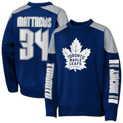 Auston Matthews Toronto Maple Leafs Outerstuff Youth Best Defense Name & Number Crewneck Sweatshirt - Blue - NHL