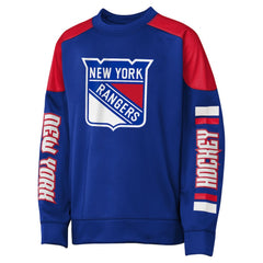 Mika Zibanejad New York Rangers Outerstuff Youth Best Defense Name & Number Crewneck Sweatshirt - Blue - NHL