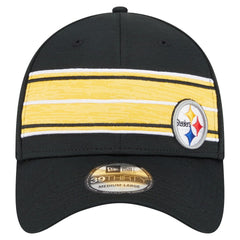 Pittsburgh Steelers New Era Stripes 39THIRTY Flex Hat Black | NFL