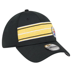 Pittsburgh Steelers New Era Stripes 39THIRTY Flex Hat Black | NFL