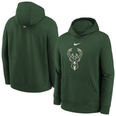 Milwaukee Bucks Youth 2025/26 Club Fleece Hoodie Hunter Green - NBA
