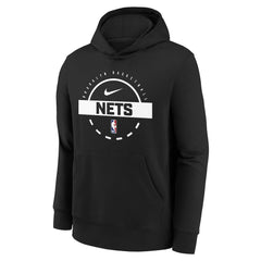 Brooklyn Nets Youth 2025/26 Club Fleece Practice Hoodie Black - NBA