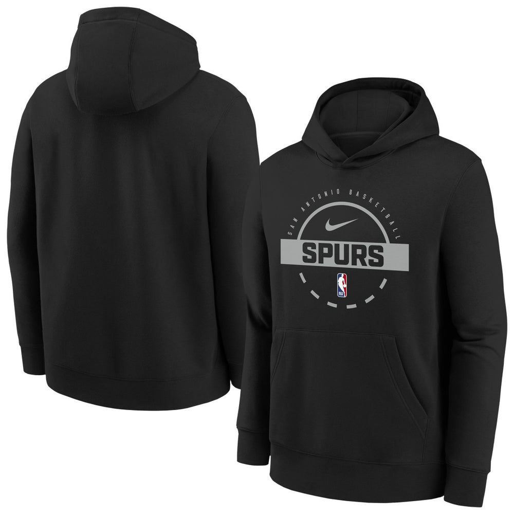 San Antonio Spurs Youth 2025/26 Club Fleece Practice Hoodie Black - NBA