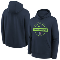 Minnesota Timberwolves Youth 2025/26 Club Fleece Practice Hoodie Navy - NBA