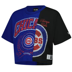 Chicago Cubs New Era Women's Upcycled Colorblocked Boxy Cropped T-Shirt - MLB