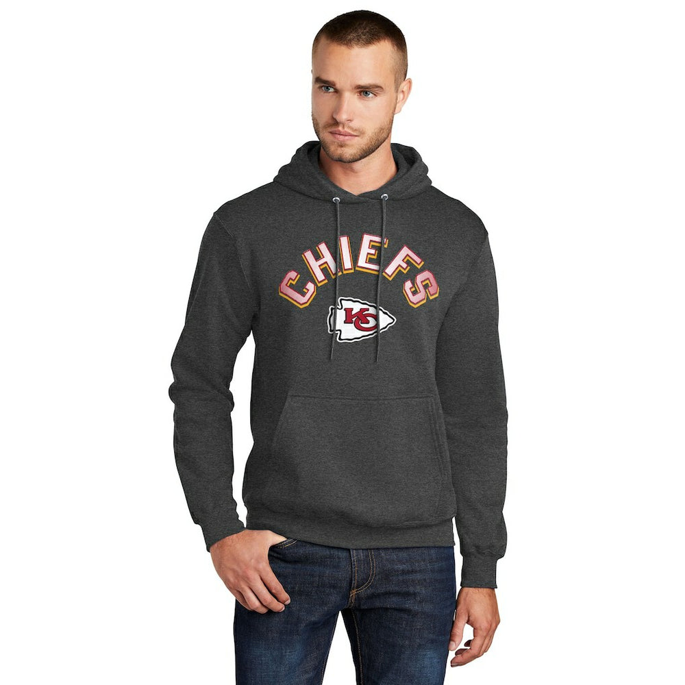 Kansas City Chiefs Starter Arch Over Logo Pullover Hoodie Charcoal | NFL