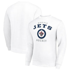 Winnipeg Jets Men's Starter Team Logo Fleece Pullover Sweatshirt - White - NHL