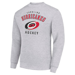 Carolina Hurricanes Men's Starter Team Logo Fleece Pullover Sweatshirt - Heather Gray - NHL