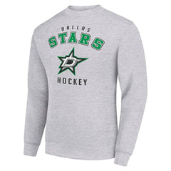 Dallas Stars Men's Starter Team Logo Fleece Pullover Sweatshirt - Heather Gray - NHL