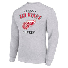 Detroit Red Wings Men's Starter Team Logo Fleece Pullover Sweatshirt - Heather Gray - NHL
