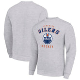 Edmonton Oilers Men's Starter Team Logo Fleece Pullover Sweatshirt - Heather Gray - NHL