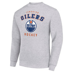 Edmonton Oilers Men's Starter Team Logo Fleece Pullover Sweatshirt - Heather Gray - NHL