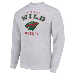 Minnesota Wild Men's Starter Team Logo Fleece Pullover Sweatshirt - Heather Gray - NHL