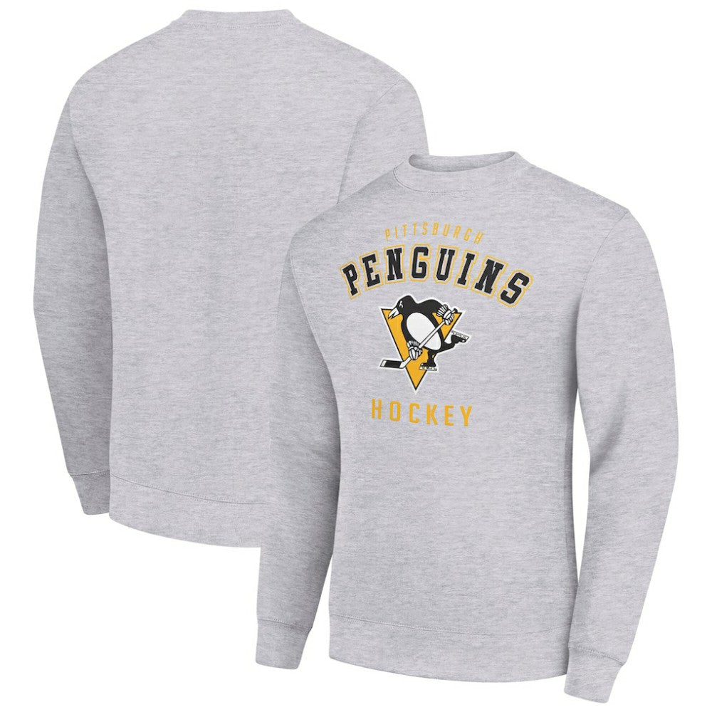 Pittsburgh Penguins Men's Starter Team Logo Fleece Pullover Sweatshirt - Heather Gray - NHL