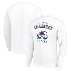 Colorado Avalanche Men's Starter Team Logo Fleece Pullover Sweatshirt - White - NHL