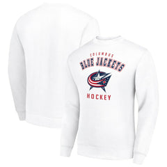 Columbus Blue Jackets Men's Starter Team Logo Fleece Pullover Sweatshirt - White - NHL
