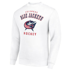 Columbus Blue Jackets Men's Starter Team Logo Fleece Pullover Sweatshirt - White - NHL
