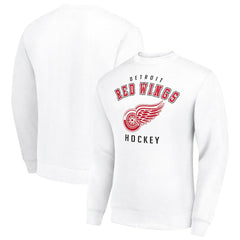 Detroit Red Wings Men's Starter Team Logo Fleece Pullover Sweatshirt - White - NHL