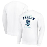 Seattle Kraken Men's Starter Team Logo Fleece Pullover Sweatshirt - White - NHL