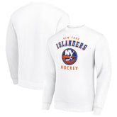 New York Islanders Men's Starter Team Logo Fleece Pullover Sweatshirt - White - NHL