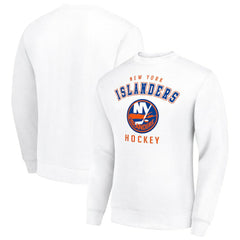 New York Islanders Men's Starter Team Logo Fleece Pullover Sweatshirt - White - NHL