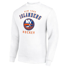 New York Islanders Men's Starter Team Logo Fleece Pullover Sweatshirt - White - NHL